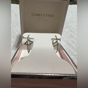 NWT in original box silver plated Cristina Rosa brand earring